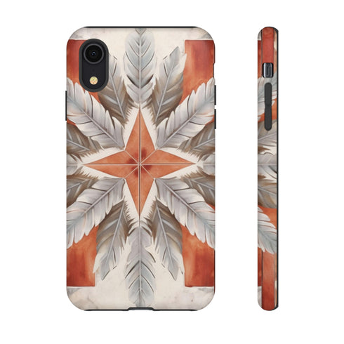 Silver Feather Compass - Impact Resistant Phone Case